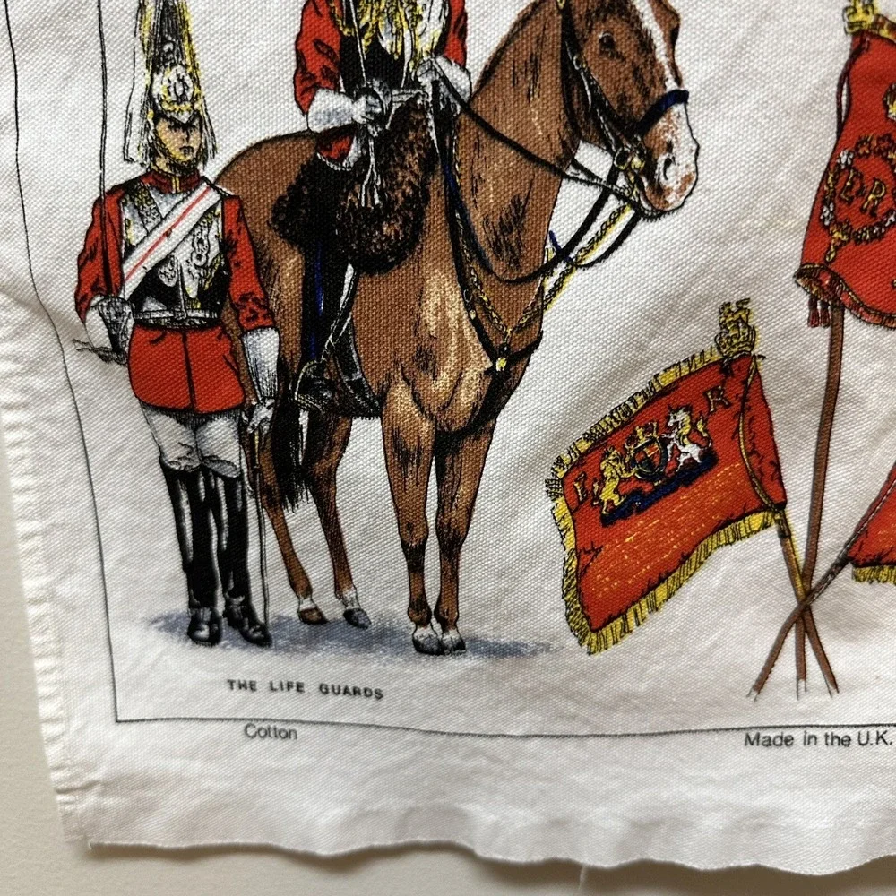 Vintage London Scene Made in Uk Lamont The Guards Tea Towel Wall Hanging